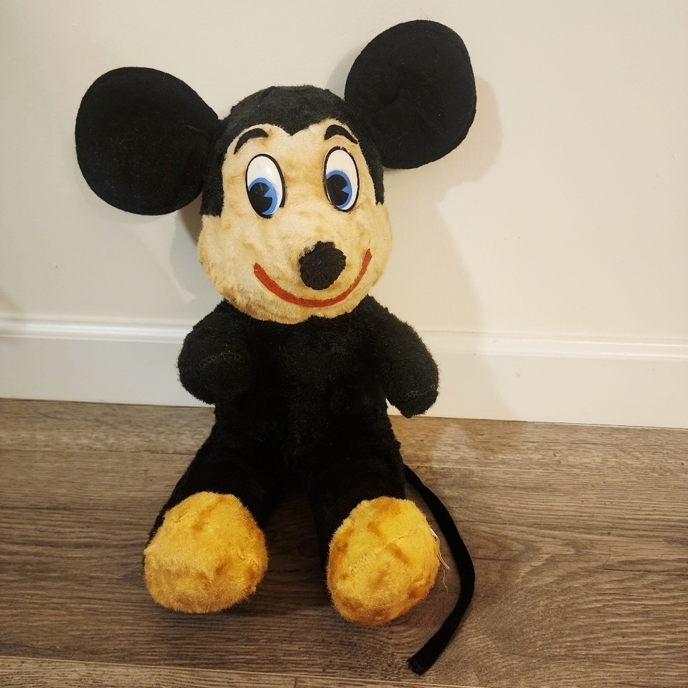 Vintage 1960's Disney Mickey Mouse Plush Stuffed Animal 17" California Toys